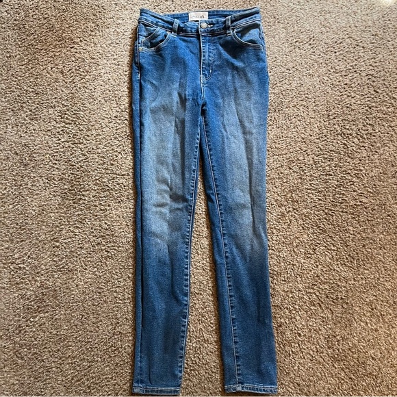 Rollas West Coast Super Skinny High Rise Jeans Stretch Blue Denim Medium Wash 28 - Picture 10 of 10